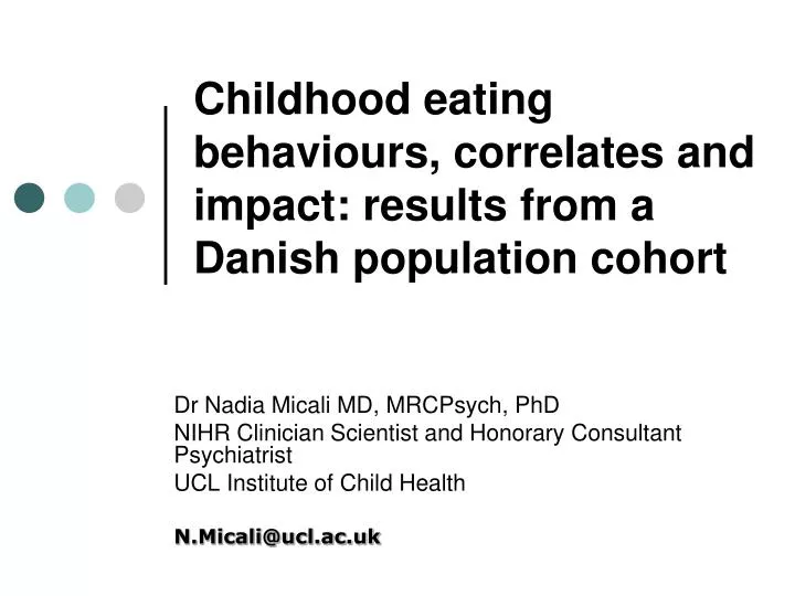 childhood eating behaviours correlates and impact results from a danish population cohort