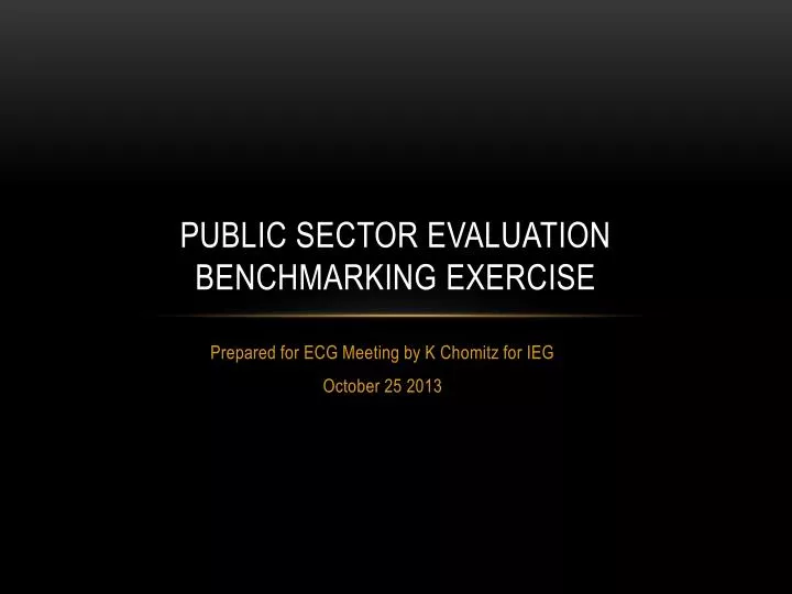 public sector evaluation benchmarking exercise