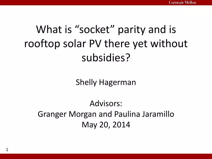 what is socket parity and is rooftop solar pv there yet without subsidies