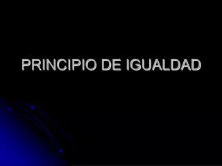 principio de igualdad