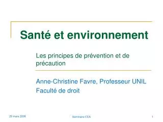 sant et environnement