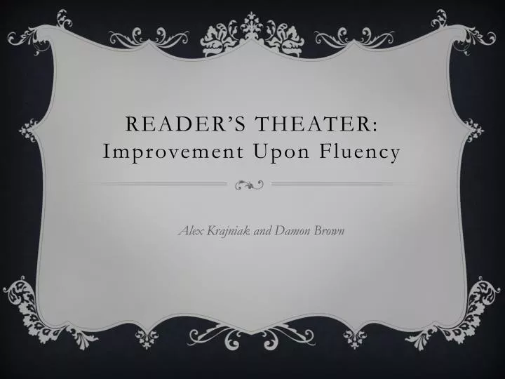 reader s theater improvement upon fluency