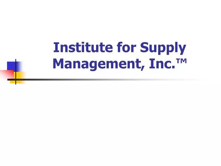 institute for supply management inc