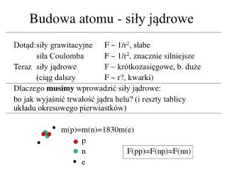 budowa atomu si y j drowe