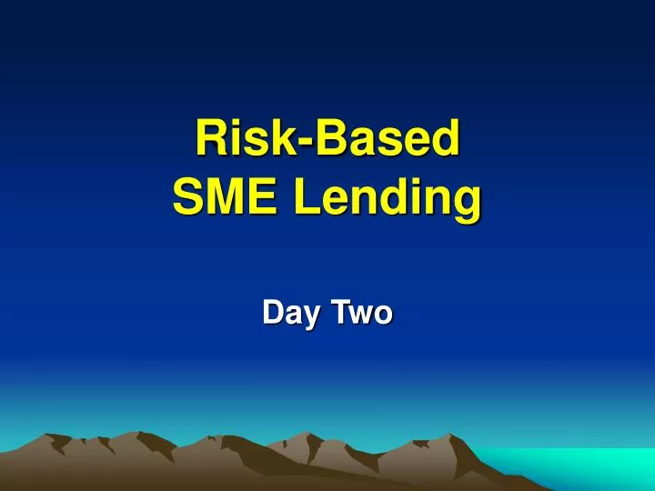 risk based sme lending