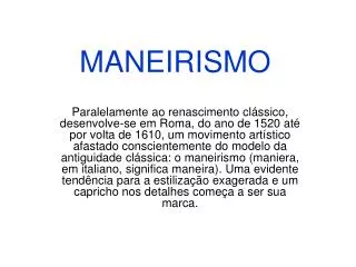maneirismo