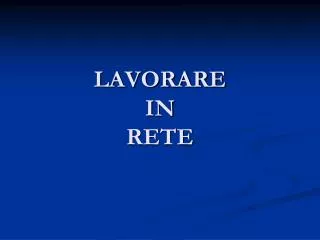 lavorare in rete