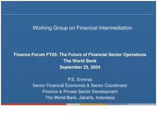 Working Group on Financial Intermediation