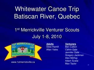 Whitewater Canoe Trip Batiscan River, Quebec
