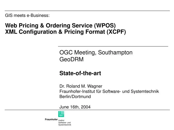 gis meets e business web pricing ordering service wpos xml configuration pricing format xcpf