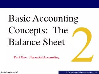 Basic Accounting Concepts: The Balance Sheet