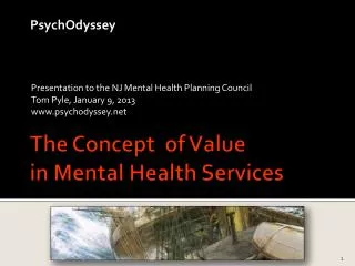 The Concept of Value in Mental Health Services