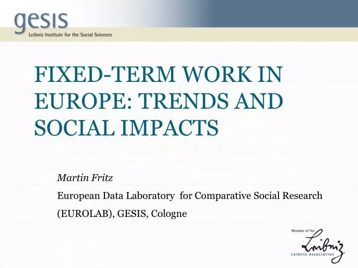 fixed term work in europe trends and social impacts
