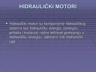 hidrauli ki motori