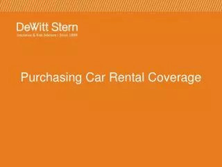 Purchasing Car Rental Coverage