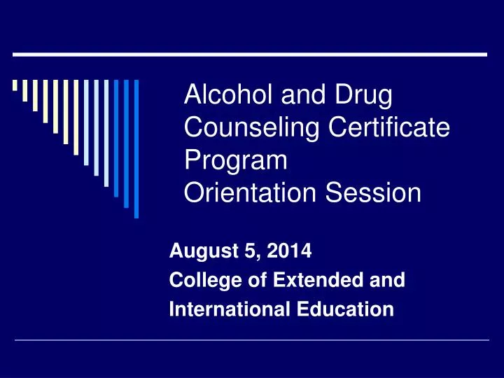 alcohol and drug counseling certificate program orientation session