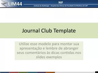 Journal Club Template