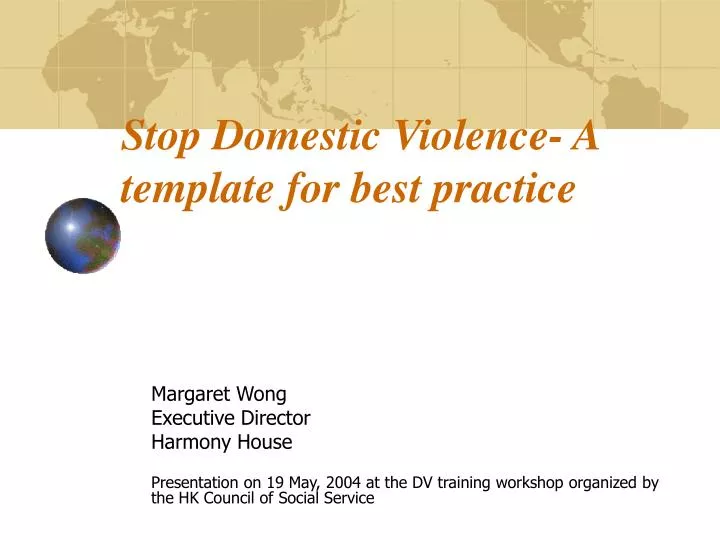 stop domestic violence a template for best practice