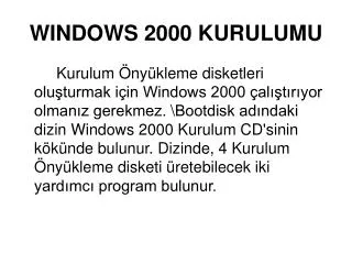 windows 2000 kurulumu
