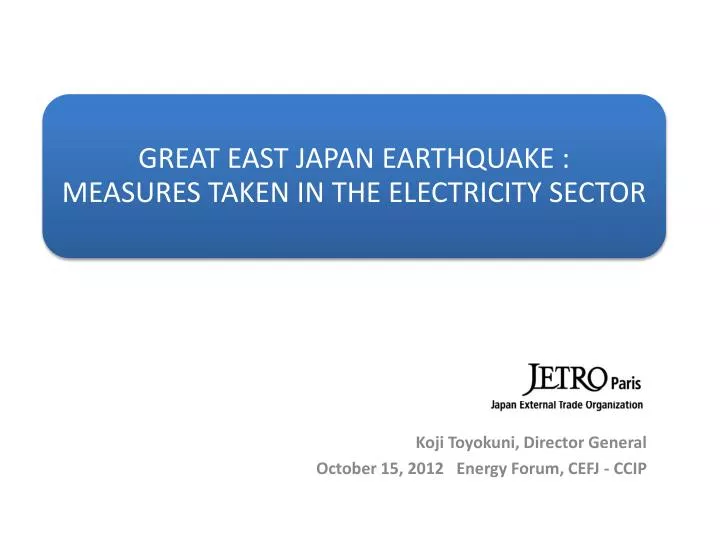 koji toyokuni director general october 15 2012 energy forum cefj ccip