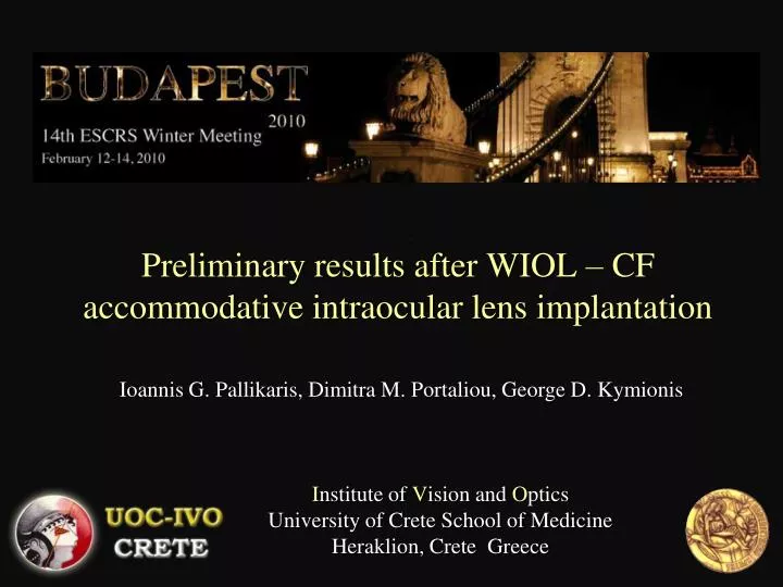 preliminary results after wiol cf accommodative intraocular lens implantation
