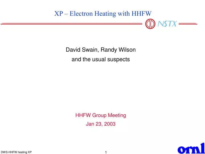xp electron heating with hhfw