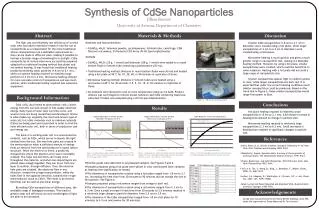 Synthesis of CdSe Nanoparticles