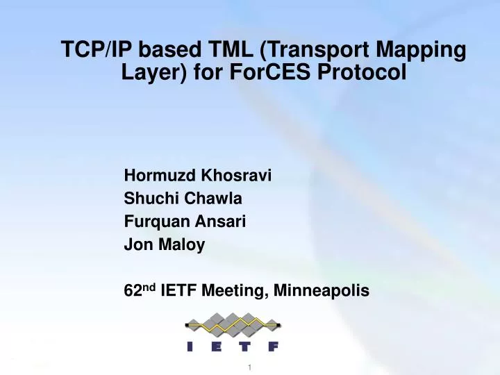 tcp ip based tml transport mapping layer for forces protocol
