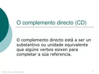 o complemento directo cd