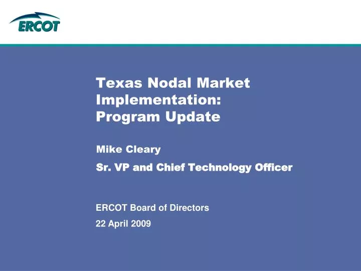 texas nodal market implementation program update
