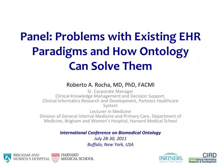 panel problems with existing ehr paradigms and how ontology can solve them