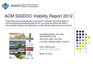 ACM SIGDOC Viability Report 2012