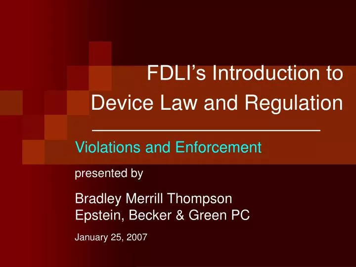 fdli s introduction to device law and regulation