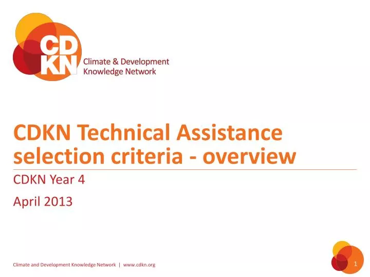 cdkn technical assistance selection criteria overview