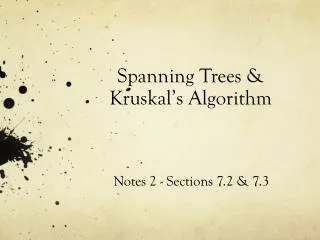 spanning trees kruskal s algorithm