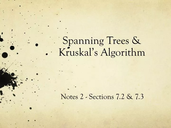spanning trees kruskal s algorithm