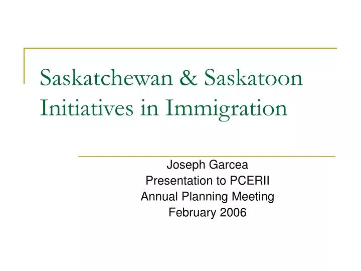 saskatchewan saskatoon initiatives in immigration