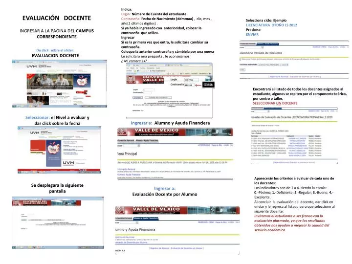 evaluaci n docente ingresar a la pagina del campus correspondiente