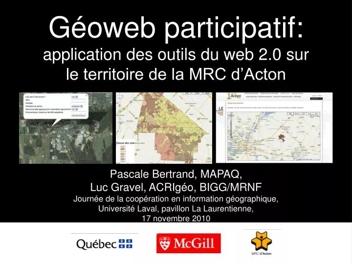 g oweb participatif application des outils du web 2 0 sur le territoire de la mrc d acton