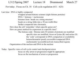 L312/Spring 2007	Lecture 18	Drummond 	March 27