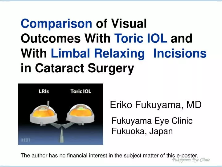 comparison of visual outcomes with toric iol and with limbal relaxing incisions in cataract surgery