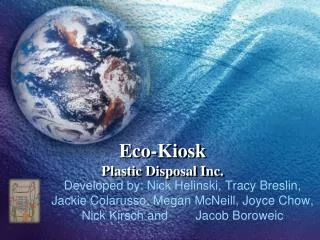 Eco-Kiosk Plastic Disposal Inc.