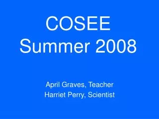COSEE Summer 2008