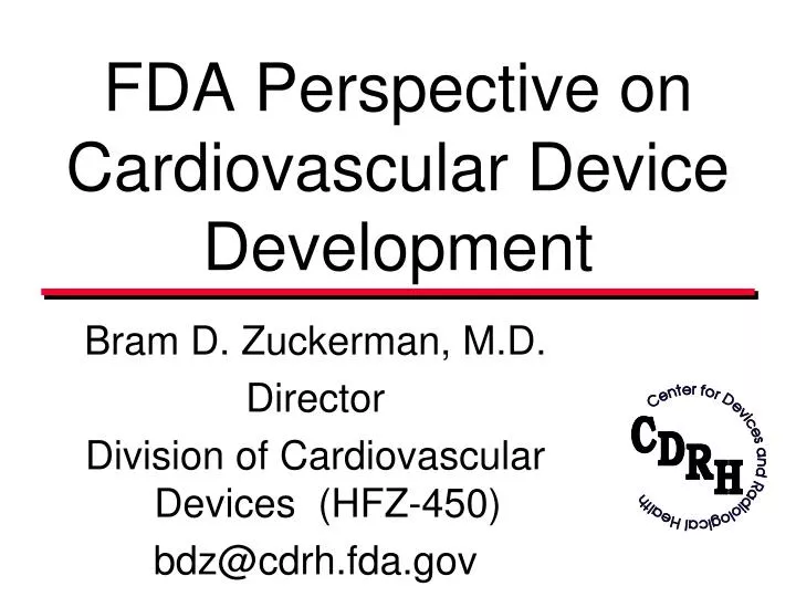 fda perspective on cardiovascular device development