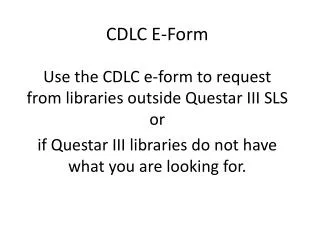 CDLC E-Form