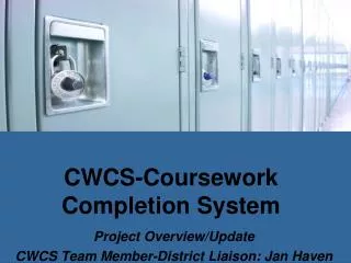 CWCS-Coursework Completion System
