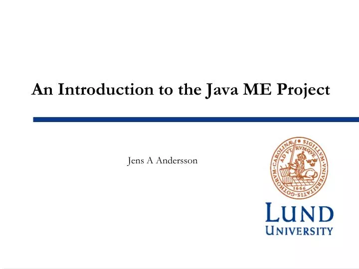 an introduction to the java me project