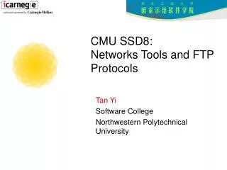 CMU SSD8: Networks Tools and FTP Protocols