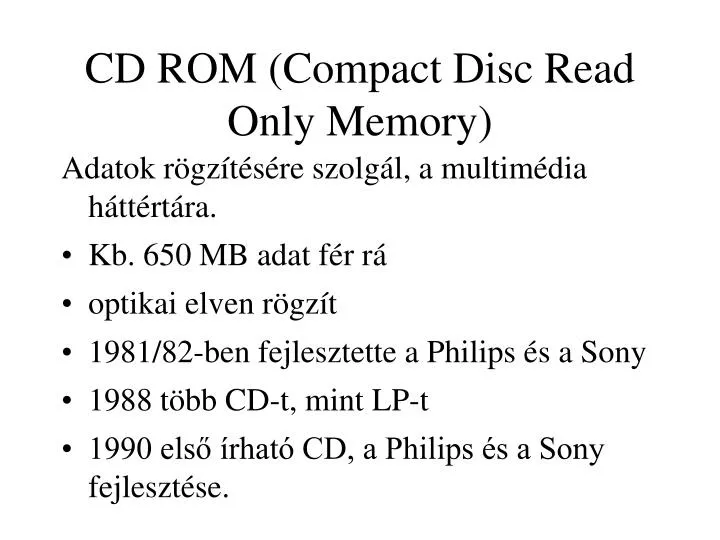 cd rom compact disc read only memory