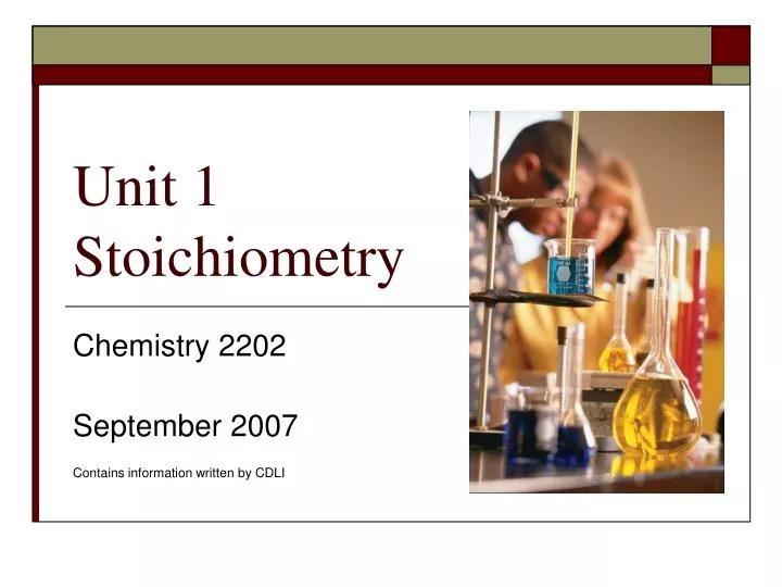 unit 1 stoichiometry